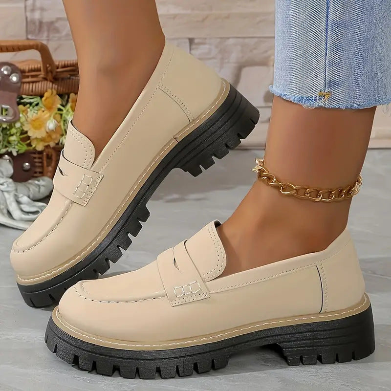 Casual Fashion Matte British Style Women's Flat Shoes