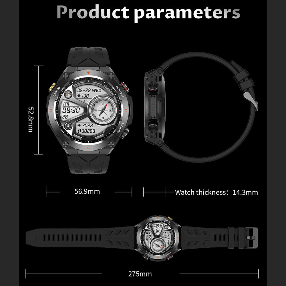 SENBONO1.45'' HD Screen Built-In GPS Men Smart Watch