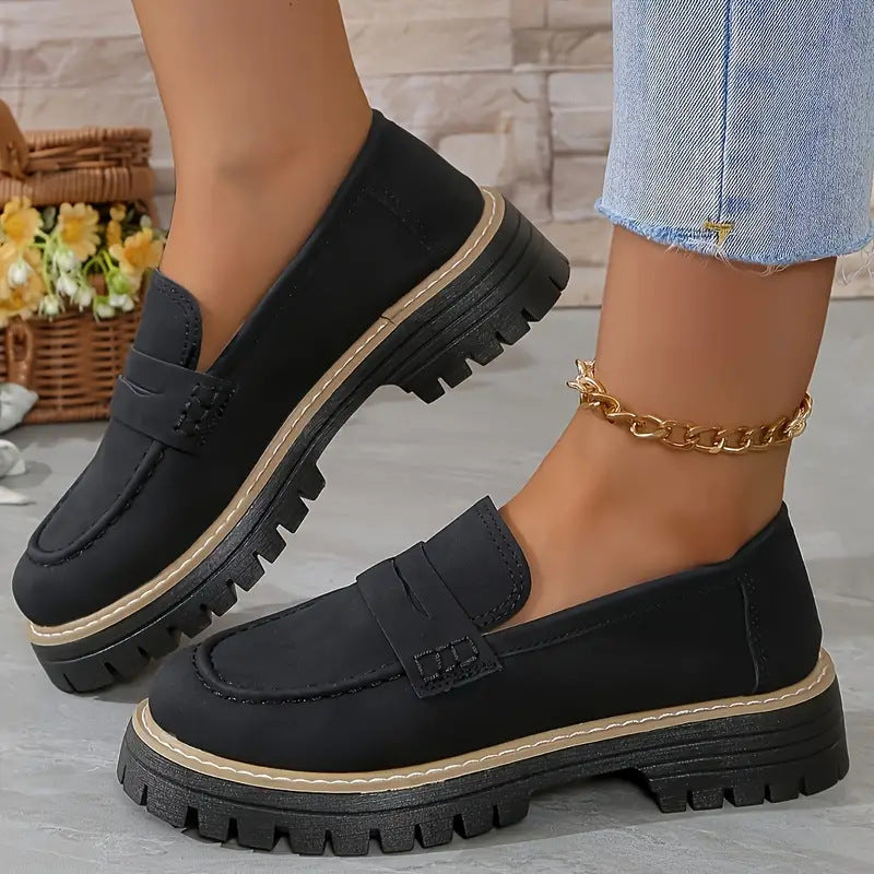 Casual Fashion Matte British Style Women's Flat Shoes
