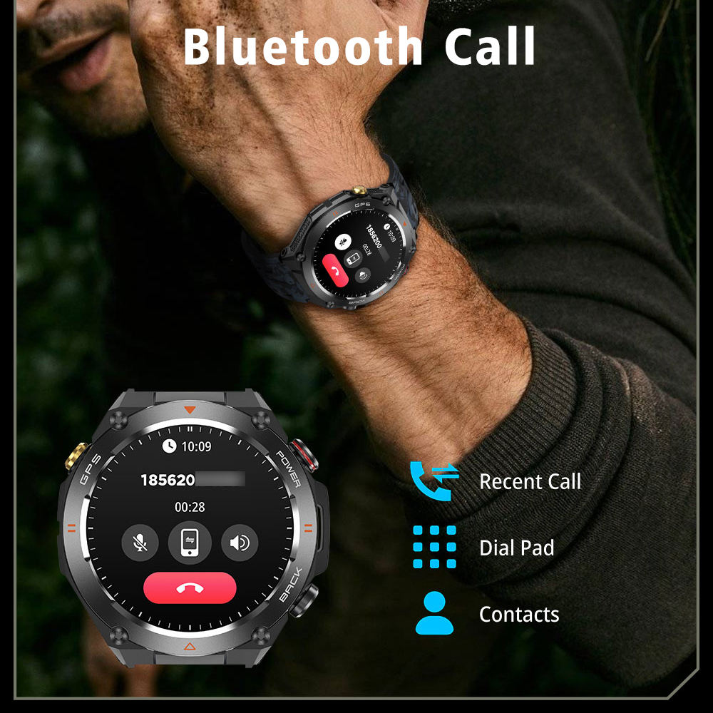 SENBONO1.45'' HD Screen Built-In GPS Men Smart Watch