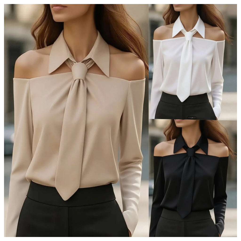 Sexy Women Fashion Halter Neck Strap Long Sleeve Tank Top