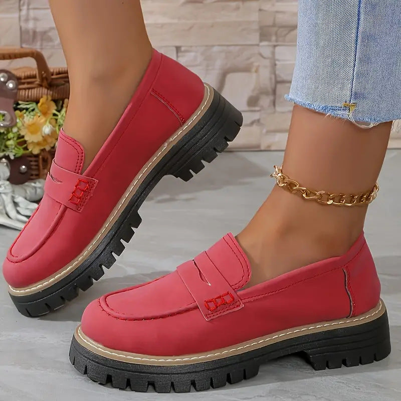 Casual Fashion Matte British Style Women's Flat Shoes