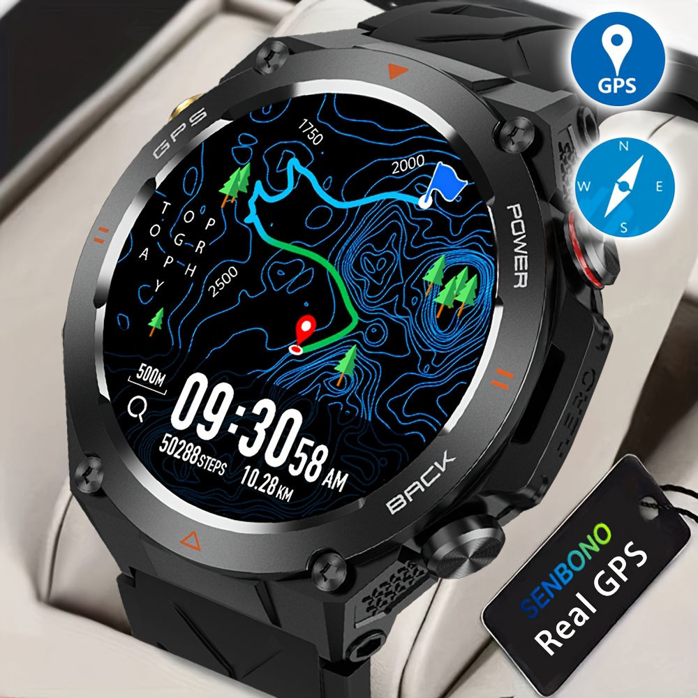 SENBONO1.45'' HD Screen Built-In GPS Men Smart Watch