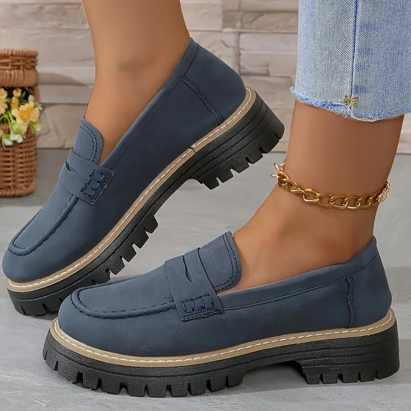 Casual Fashion Matte British Style Women's Flat Shoes