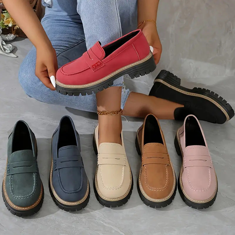 Casual Fashion Matte British Style Women's Flat Shoes
